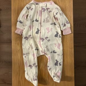 Bunny Print Baby Onesie with Feet